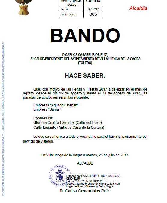 Paradas provisionales de autobuses (segunda quincena de agosto)