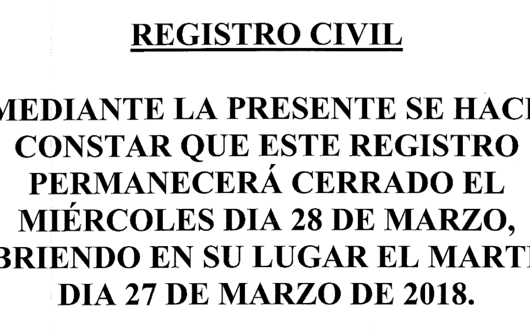 Aviso Registro Civil