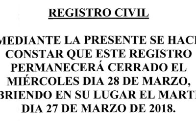 Aviso Registro Civil