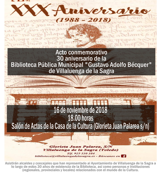 XXX Aniversario de la BPM «Gustavo Adolfo Bécquer»