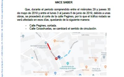 Aviso corte de calle