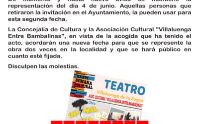 Acto suspendido en la XXXVI Semana Cultural 2019