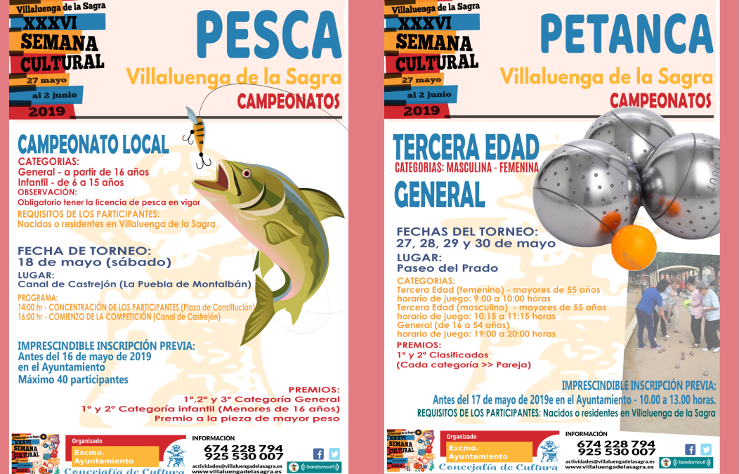 Inscripciones a campeonatos de Semana Cultural