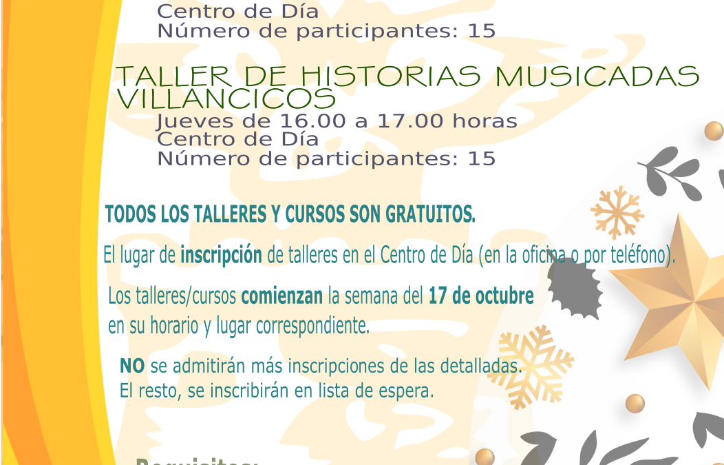 Talleres Centro de Día – Tardes