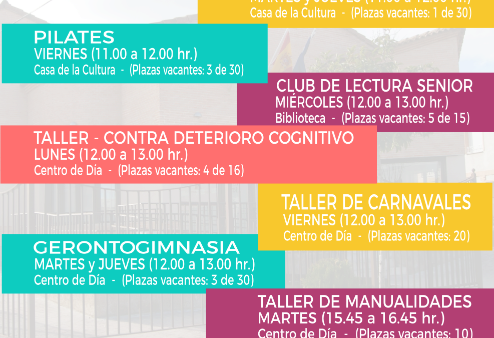 Talleres Primer Trimestre Centro de Día