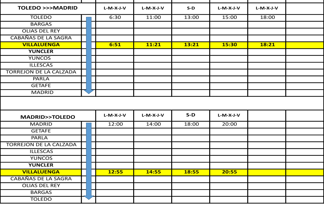 Nuevos horarios ALSA