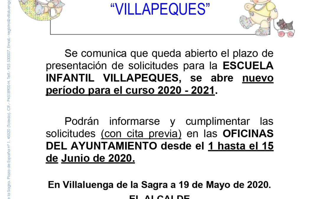 Escuela Infantil «Villapeques» curso 2020-21
