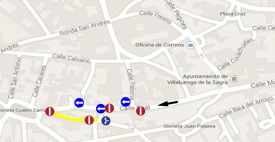 Cambios en tráfico rodado calle Recas y alrededores