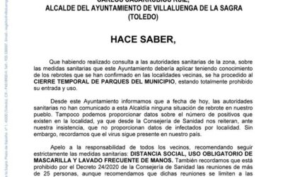 Cierre temporal de parques municipales