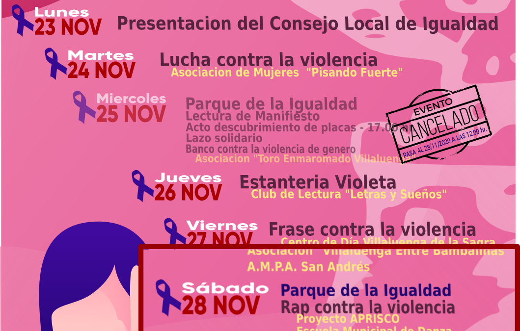 Semana de la Eliminación de la Violencia contra la mujer – 28 de noviembre