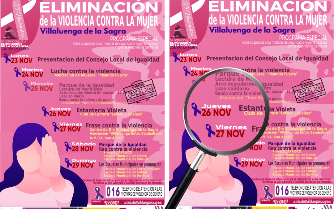 Semana de la Eliminación de la violencia contra la Mujer – Día 26 de noviembre