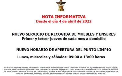 Aviso – recogida de enseres
