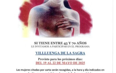 AVISO IMPORTANTE – RECOGIDA PARA EL PROGRAMA DE DETECCIÓN PRECOZ DEL CÁNCER DE MAMA