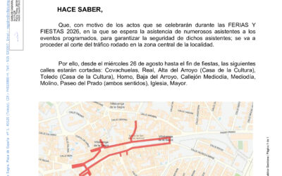Bando – Corte de tráfico durante Fiestas 2026