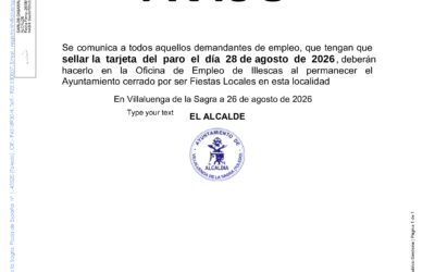 Aviso – Sellado de paro durante festivo local